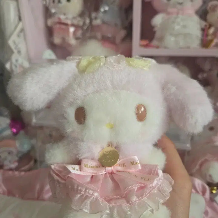 [BUNJANG] Sanrio Maison de Fleur My Melody Mascot Plush Pink Flower Wreath / 2021 산리오 메종드플뢰르 마이멜로디 마스코트 인형 연핑크 화관