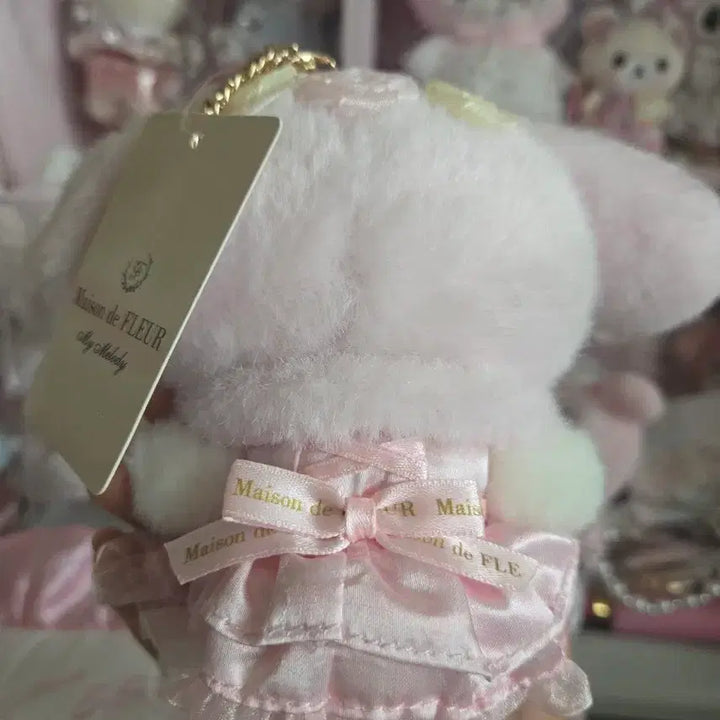 [BUNJANG] Sanrio Maison de Fleur My Melody Mascot Plush Pink Flower Wreath / 2021 산리오 메종드플뢰르 마이멜로디 마스코트 인형 연핑크 화관