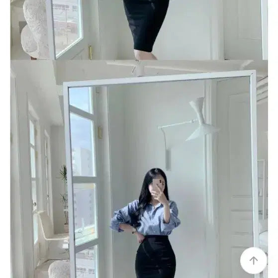 [BUNJANG] Avely Back Slit Midi Skirt / 에이블리 면접.하객.오피스룩 뒤트임 미디 기장 스커트
