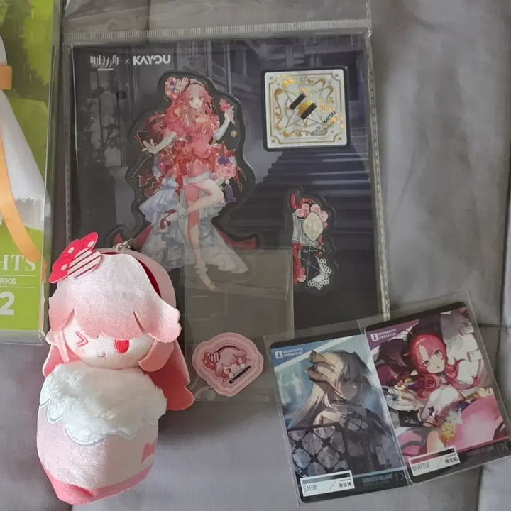 [BUNJANG] Arknights KAYOU Collaboration Haruka Acrylic Stand &amp; Cake Keychain Doll Bundle / 명일방주 KAYOU 콜라보 하루카 굿즈 판매