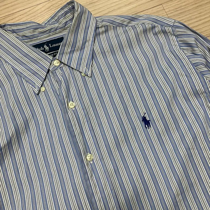 [BUNJANG] Polo Ralph Lauren Stripe Cotton Shirt Sky Blue / [Polo] 폴로 랄프로렌 스트라이프 셔츠 스카이블루