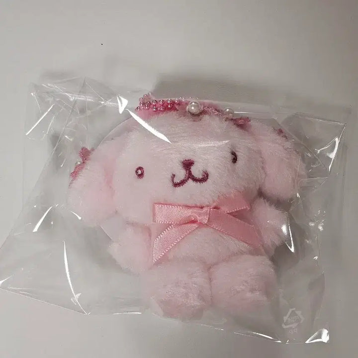 [BUNJANG] Sanrio Pompompurin Pink Tone Bag Charm Cherry Blossom Keychain Mascot Plush (8cm) / 새상품)산리오 폼폼푸린 핑크톤 가방걸이 벚꽃 키링 마스코트 인형(8cm)