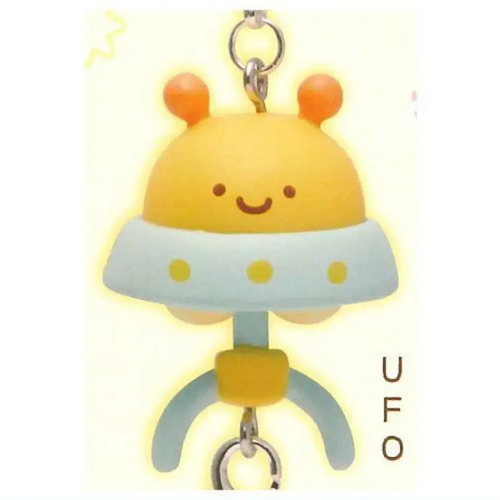 [BUNJANG] Sumikko Gurashi UFO Chain Gacha Alien Keychain / 스밋코구라시 UFO 줄줄이 연결 키링 가챠 외계인