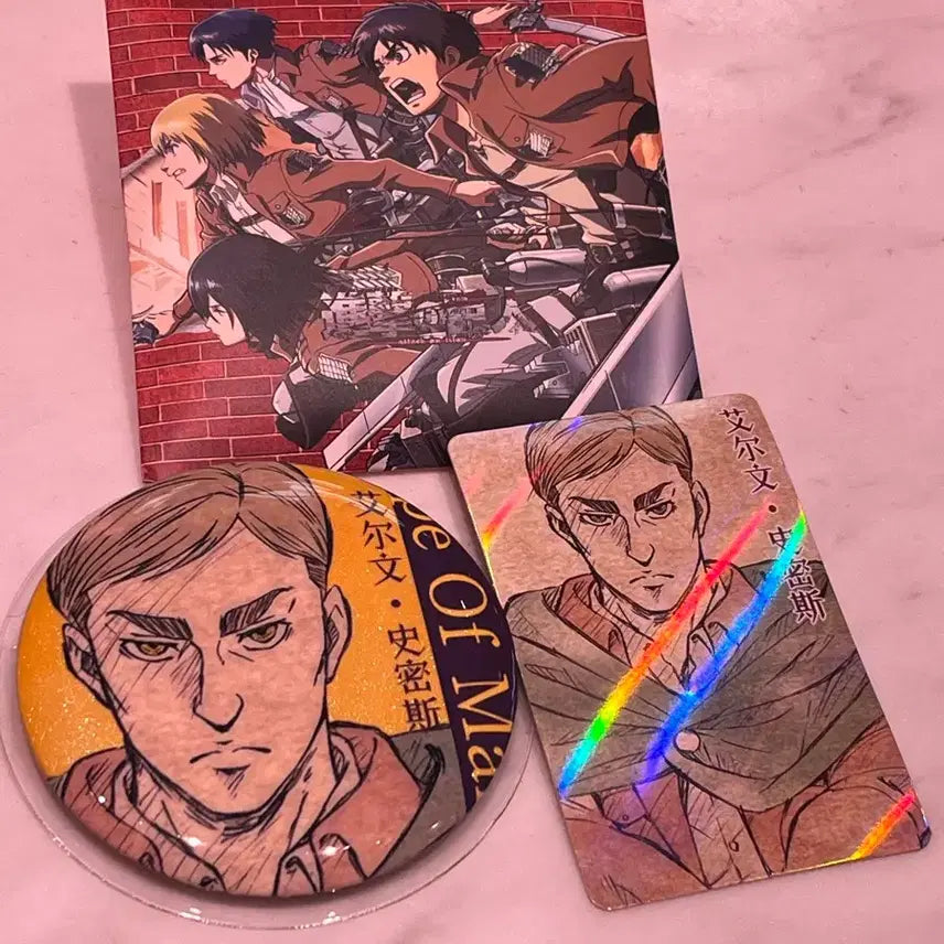 [BUNJANG] Attack on Titan Erwin Canvas Badge / 진격의거인 엘빈 캔뱃지