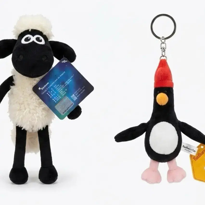 [BUNJANG] Wallace &amp; Gromit Shaun the Sheep Shaun McGraw Penguin Plush Keychain / 월레스와 그로밋 숀더쉽 숀 맥그로우 펭귄 인형 키링