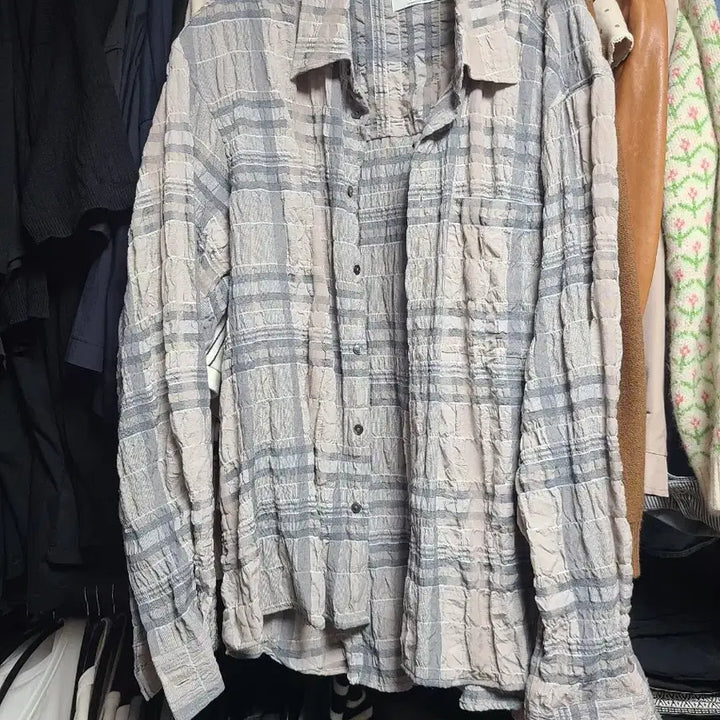 [BUNJANG] Ellumode Soundgarden Crease Check Shirt Size 48 / 엘무드 사운드가든 크리즈 체크 셔츠 48 팝니다