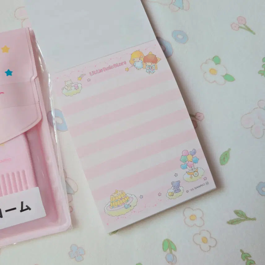 [BUNJANG] Sanrio Kiki Lala Little Twin Stars Comb Mirror Set + Memo Pad Bundle / 일본정품)산리오 키키라라 리틀트윈스타 빗거울세트+떡메모지 일괄