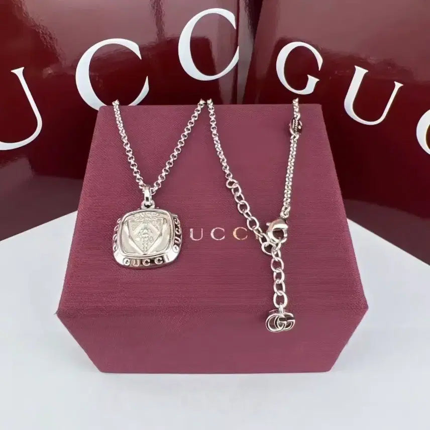 [BUNJANG] Gucci Silver Square Pendant Necklace / 구찌 실버 스퀘어 펜던트 목걸이