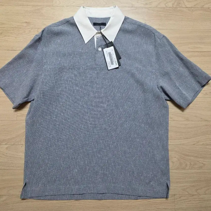 [BUNJANG] JILLSTUART NEW YORK Linen Blend Collar T-Shirt Blue L (105) / 질스튜어트뉴욕 린넨 혼방 카라 티셔츠 L 105 정가 32만원 블루