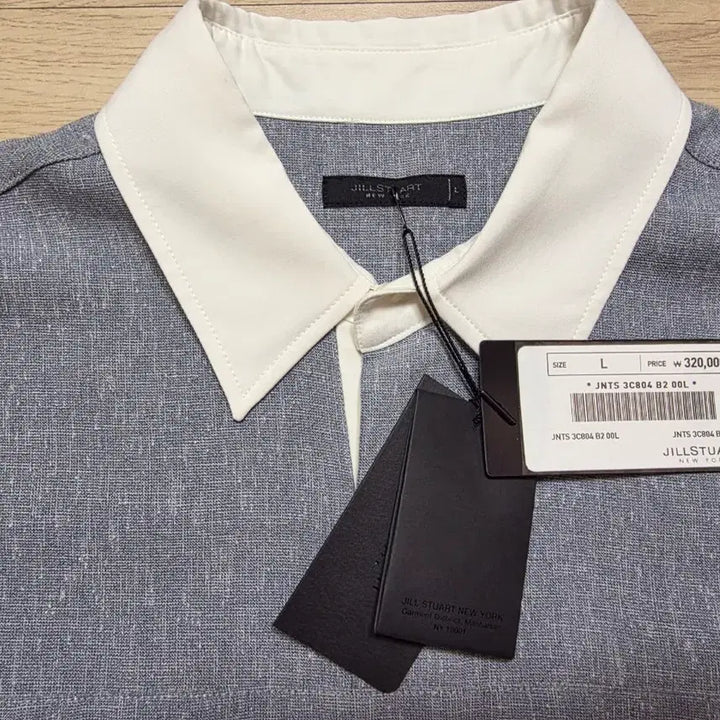 [BUNJANG] JILLSTUART NEW YORK Linen Blend Collar T-Shirt Blue L (105) / 질스튜어트뉴욕 린넨 혼방 카라 티셔츠 L 105 정가 32만원 블루