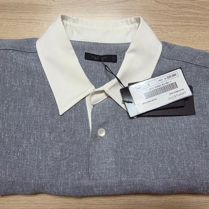 [BUNJANG] JILLSTUART NEW YORK Linen Blend Collar T-Shirt Blue L (105) / 질스튜어트뉴욕 린넨 혼방 카라 티셔츠 L 105 정가 32만원 블루