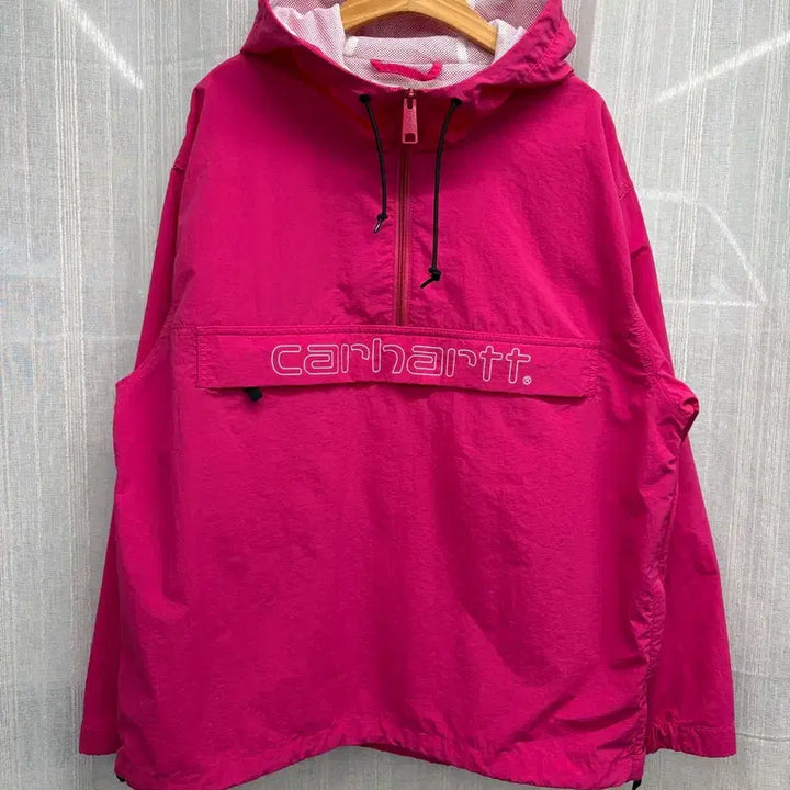 [BUNJANG] Carhartt WIP Script Windbreaker Pullover Anorak Pink / 칼하트 WIP 스크립트 윈드브레이커 핑크 풀오버 아노락