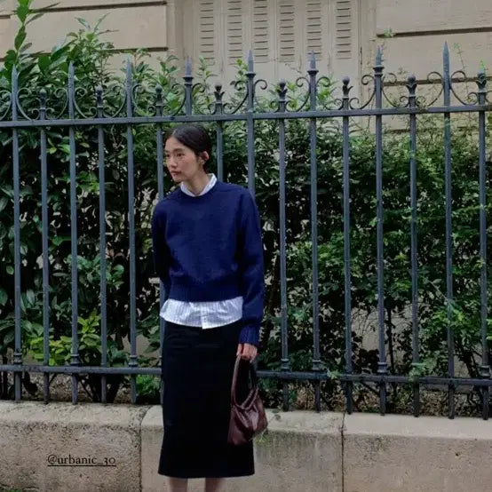 [BUNJANG] URBANIC30 Ando Cotton Skirt (Deep Navy) / 얼바닉30 Ando cotton skirt (딥네이비)