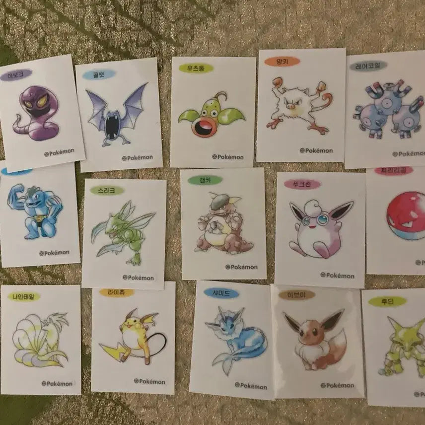 [BUNJANG] Pokemon Bread Stickers (33 Types Available) / 포켓몬 띠부씰 33종 정리 택 11