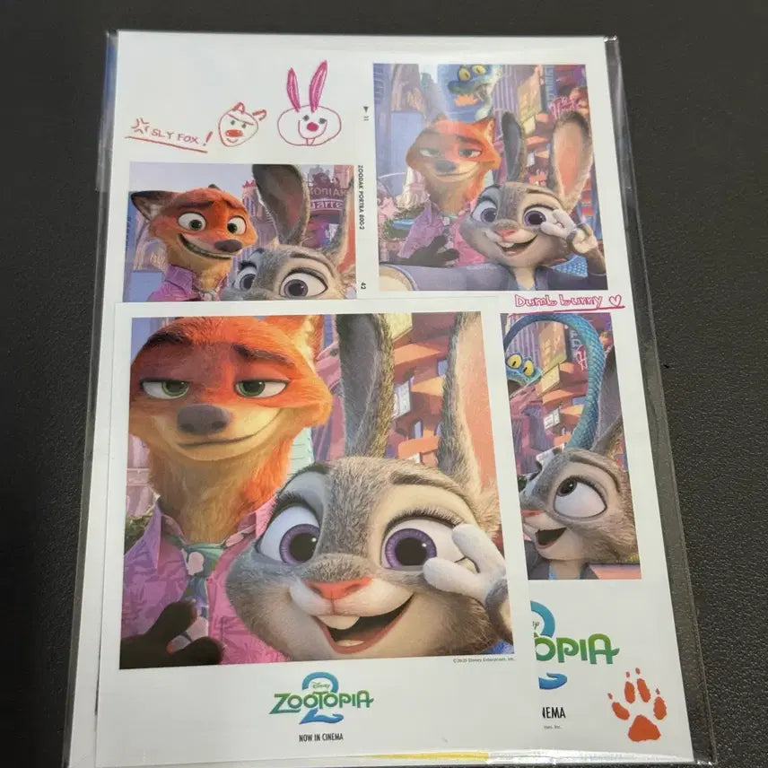 [BUNJANG] Zootopia Polaroid Photo Set / 주토피아 폴라로이드, 4컷 사진 미개봉