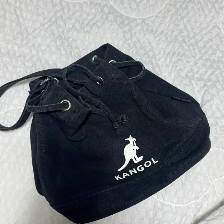[BUNJANG] Kangol Black Canvas Bucket Bag Tote Shoulder Bag / 캉골 블랙 버킷백 토트백 숄더백