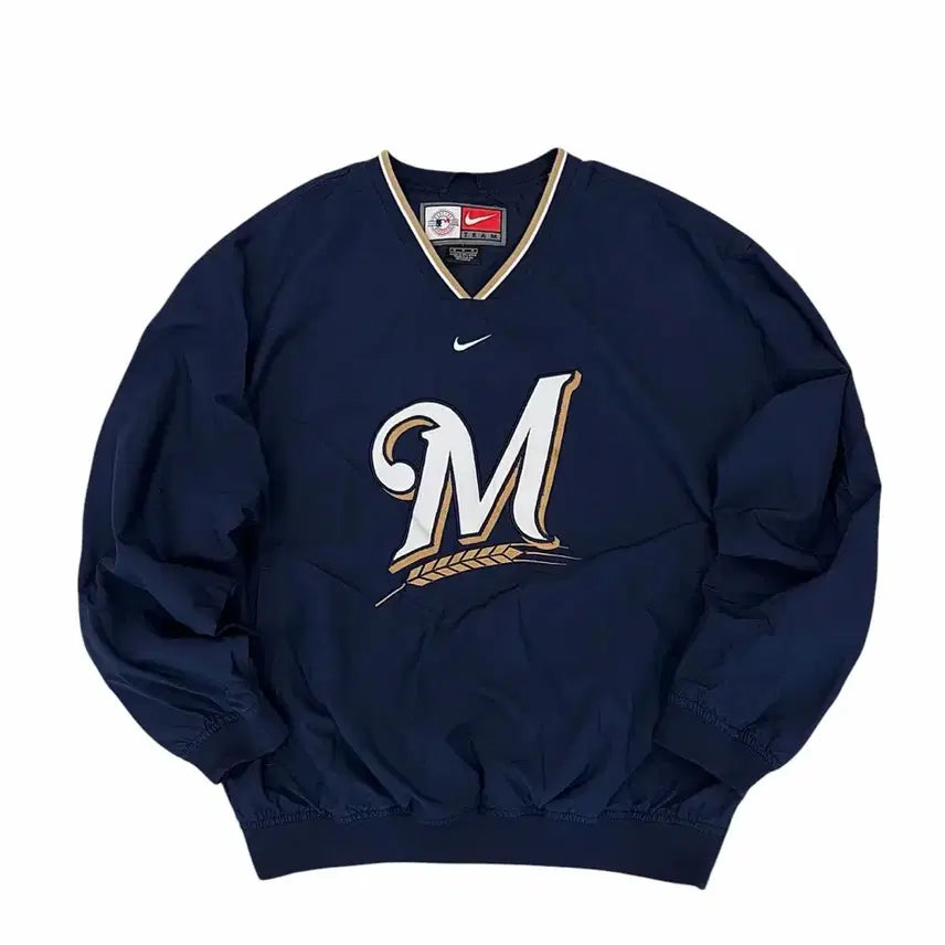 [BUNJANG] Nike Milwaukee Warm-Up Jacket Navy (M/US L) / 00년대 나이키 올드스쿨 밀워키 웜업 네이비 (M/국내100~105)