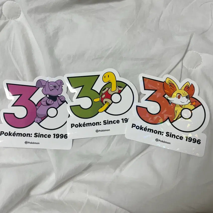 [BUNJANG] Pokemon 30th Anniversary Logo Sticker Bundle / [포켓몬 30주년 로고 스티커] 그랑블루, 단단지, 푸호꼬 일괄