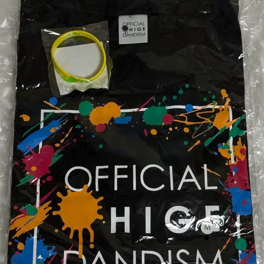 [BUNJANG] Official Highedan 2019 Merchandise Black T-Shirt (M) &amp; Summer Rubber Band / 히게단 2019 굿즈