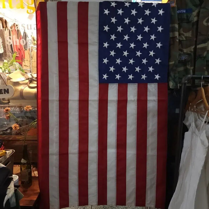 [BUNJANG] 1990s Vintage American Flag Nylon Embroidery (87x150) / 90s 빈티지 미국 국기 성조기 오리지널 아메리칸 플래그 나일론 자수