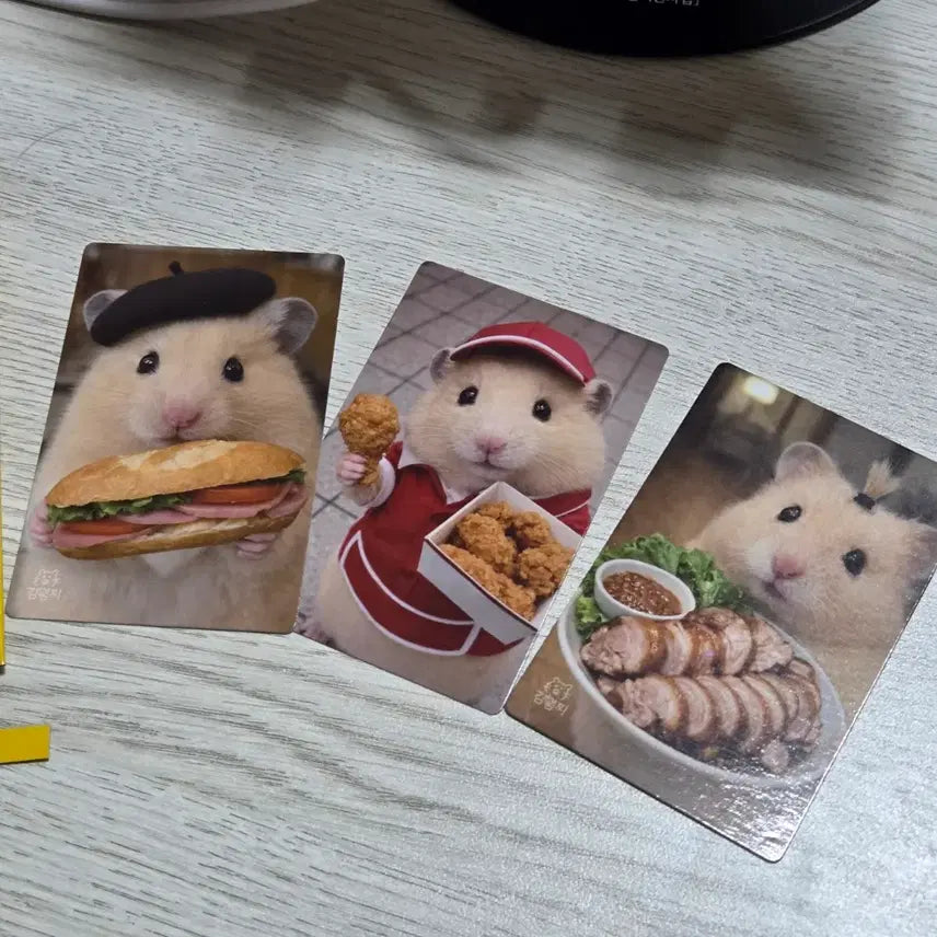 [BUNJANG] Baemin Kim Haemzzi Photocard Bundle Set Pizza Squishee (New) / 배달의민족 김햄찌 포카 + 피자스퀴시 일괄 (새상품)