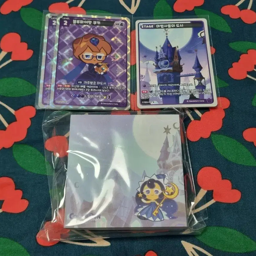 [SOLD OUT] 쿠키런킹덤 달빛술사 쿠키, 블루파이맛 쿠키 카드, 메모지 굿즈 일괄
