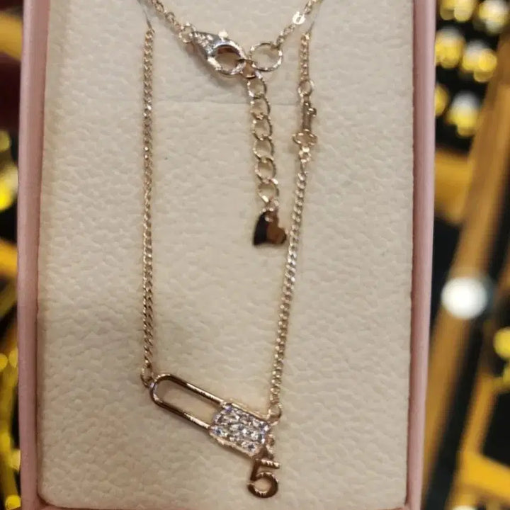 [BUNJANG] 14K Pink Gold Unique Custom Lock and Key Pendant Necklace / 인천직거래68만원@14k 고퀄 세상에 하나 특별제작 목걸이(세공비 고가)