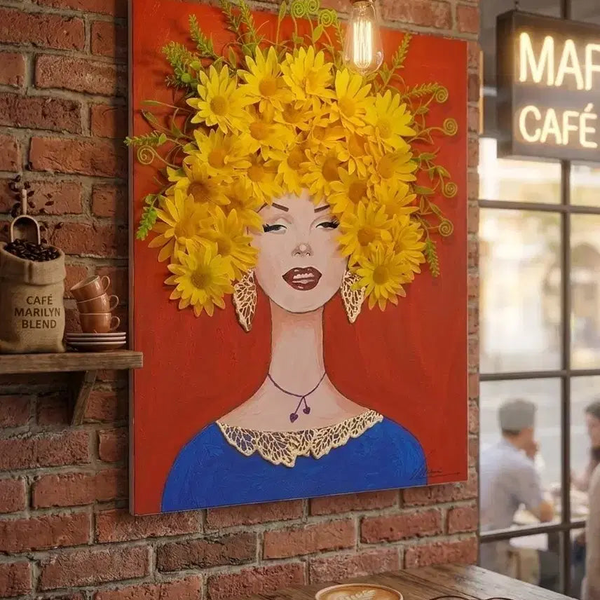 [BUNJANG] Floral Lady Artwork / 화사한꽃 여인 개업,집들이