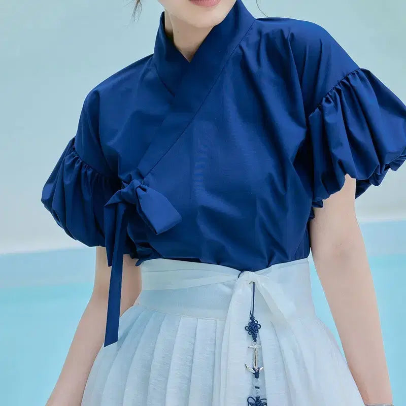 [BUNJANG] Gyojip 2024 Marine Cake Collection Hanbok Full Set + Anchor Norigae / 교집합 2024 생활한복 마린 케이크 컬렉션 풀세트 + 닻노리개