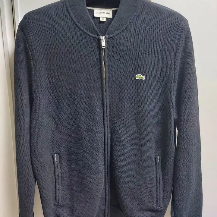[BUNJANG] Lacoste Black Zip-Up Cardigan / 라코스테 블랙 집업 가디건