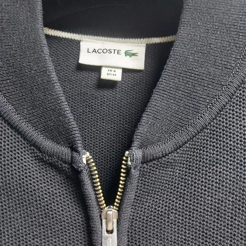 [BUNJANG] Lacoste Black Zip-Up Cardigan / 라코스테 블랙 집업 가디건