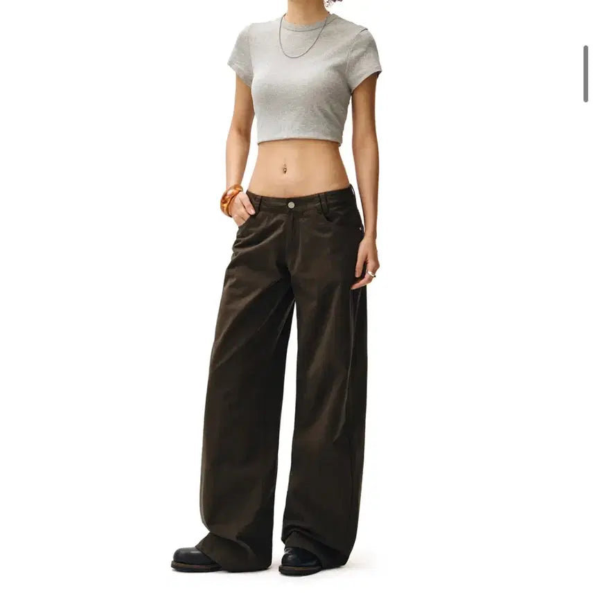 [BUNJANG] DECKAT Signature Low Rise Wide Jeans - Brown / 데케트 바지 Signature Low Rise Wide Jeans 브라운