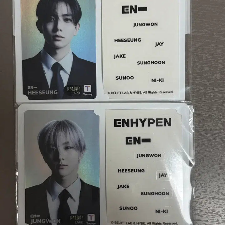 [BUNJANG] ENHYPEN Jungwon Heeseung (EVAN) Photocard Bundle Set / 엔하이픈 교통카드 정원 희승(에반) 일괄