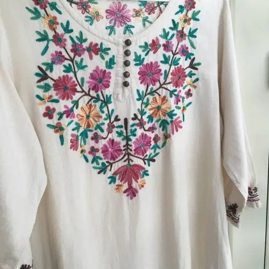 [BUNJANG] MALAIKA Vintage Embroidered Dress / 빈티지 MALAIKA 자수 원피스 티티카카 모리걸 하구미 에스닉 보헤미안