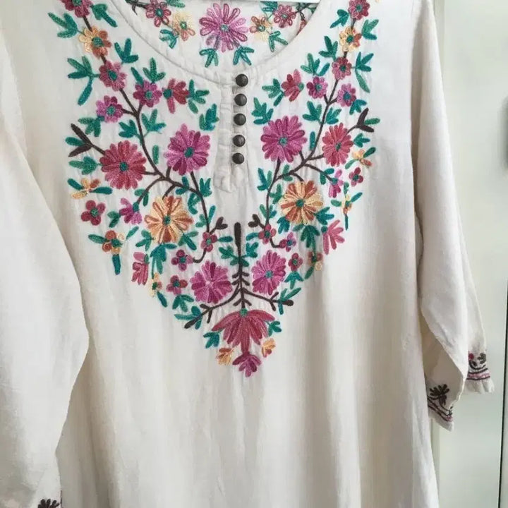 [BUNJANG] MALAIKA Vintage Embroidered Dress / 빈티지 MALAIKA 자수 원피스 티티카카 모리걸 하구미 에스닉 보헤미안