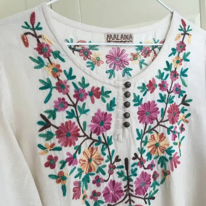 [BUNJANG] MALAIKA Vintage Embroidered Dress / 빈티지 MALAIKA 자수 원피스 티티카카 모리걸 하구미 에스닉 보헤미안