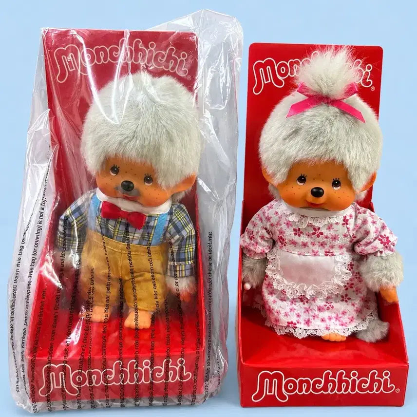 [BUNJANG] Monchhichi Grandfather and Grandmother Set / 유럽판 할아버지 할머니 몬치치
