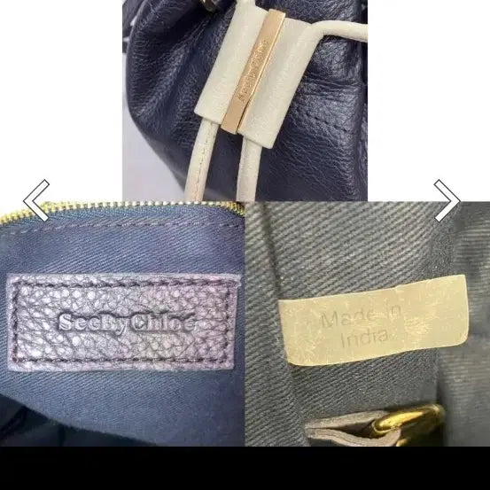[BUNJANG] See By Chloé Small Genuine Leather Bucket Shoulder Bag Navy / [씨바이끌로에] 가죽 버킷백 찐네이비 숄더백 스몰
