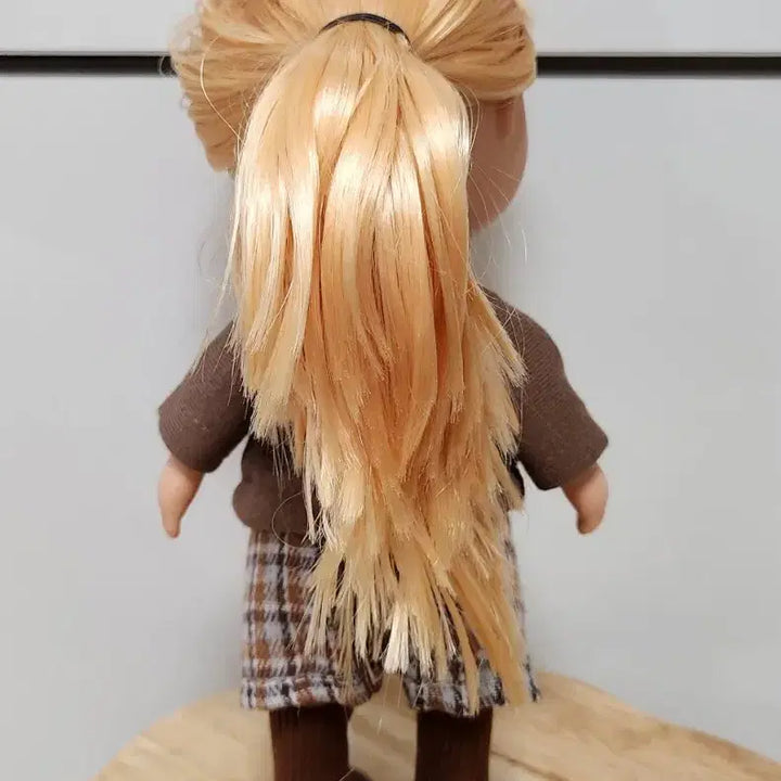 [BUNJANG] Brown Bear Knit Chekered Shorts Potato Mia Doll 22cm / 중국 감자미아 인형