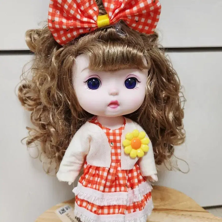 [BUNJANG] Baby Doll Orange Checkered Dress / 베이비인형