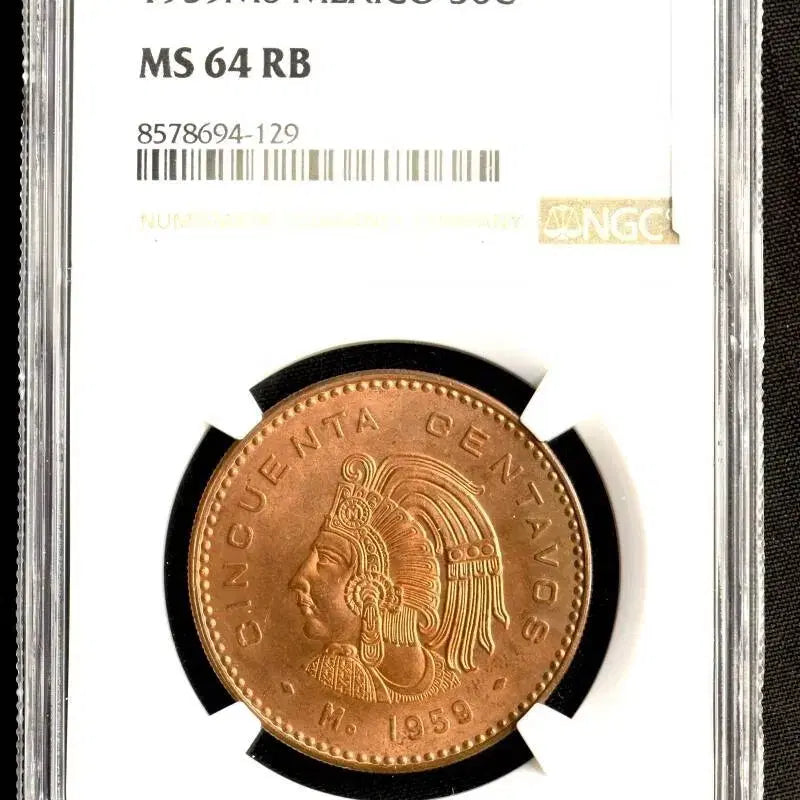 [BUNJANG] 1959 Mexico 50 Centavos Coin NGC MS64 RB / 1959 멕시코 50C 동전 NGC MS64 RB