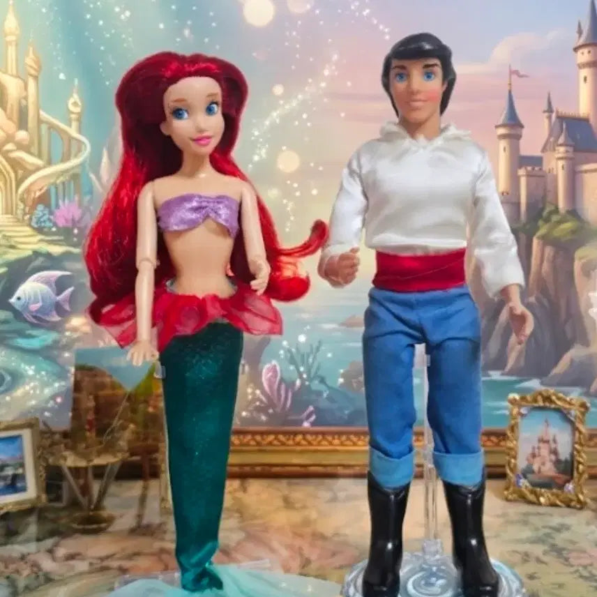 [BUNJANG] Disney The Little Mermaid Ariel and Prince Eric Doll Set / 디즈니 인어공주 아리엘 에릭 왕자 인형 세트
