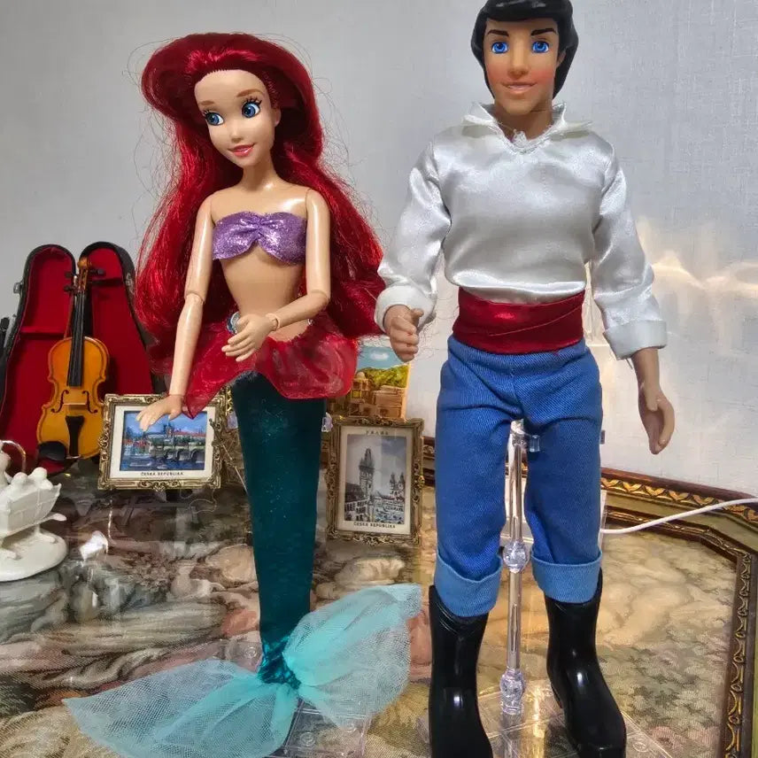 [BUNJANG] Disney The Little Mermaid Ariel and Prince Eric Doll Set / 디즈니 인어공주 아리엘 에릭 왕자 인형 세트