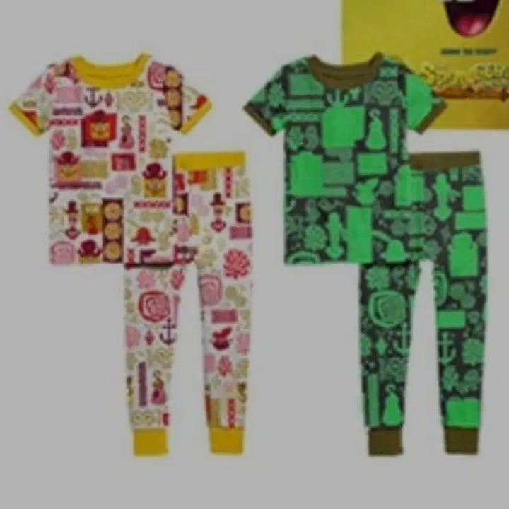 [BUNJANG] SpongeBob Movie Special Edition Kids Luminous Pajamas / 스폰지밥 영화 특전 어린이 야광 잠옷 파자마 경품 굿즈