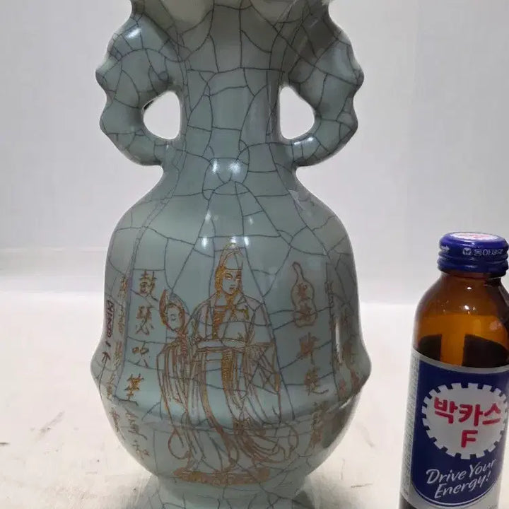 [BUNJANG] Celadon Crackle Glaze Vase (Height 24cm, 1kg) / 청대 금체 빙열 화병 높이24cm무게1kg 한시할인 무료배송