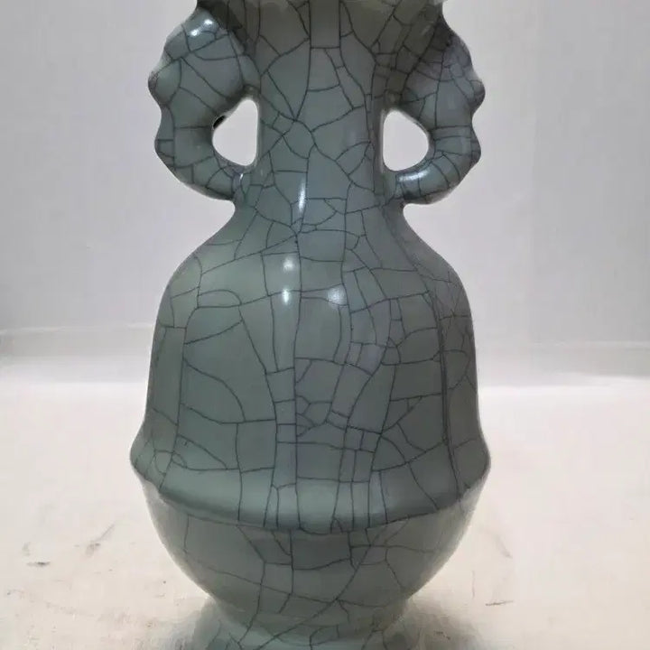 [BUNJANG] Celadon Crackle Glaze Vase (Height 24cm, 1kg) / 청대 금체 빙열 화병 높이24cm무게1kg 한시할인 무료배송