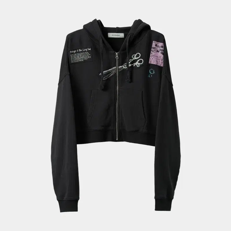 [BUNJANG] Zutto Mayoi Baboon Crop Hoodie Zip-up / 즛토마요 바봉 크롭 후드집업