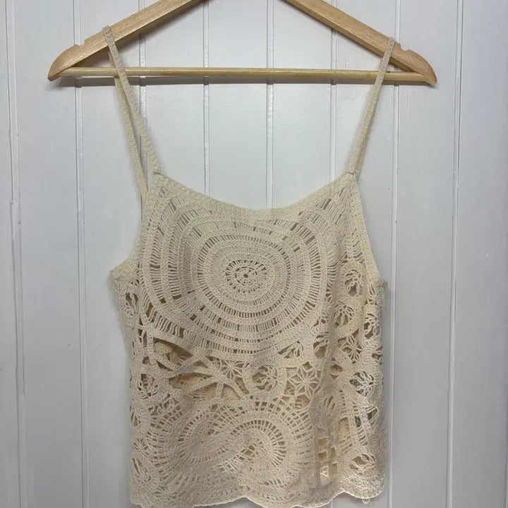 [BUNJANG] ZARA Crochet Tank Top Ivory S / ZARA 크로셰 나시 아이보리 S(55)