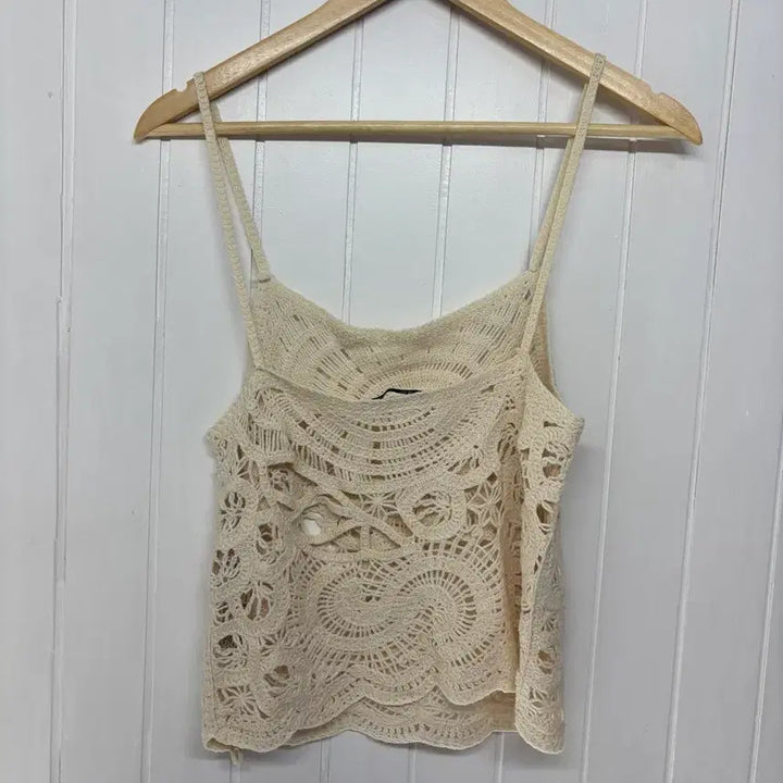 [BUNJANG] ZARA Crochet Tank Top Ivory S / ZARA 크로셰 나시 아이보리 S(55)