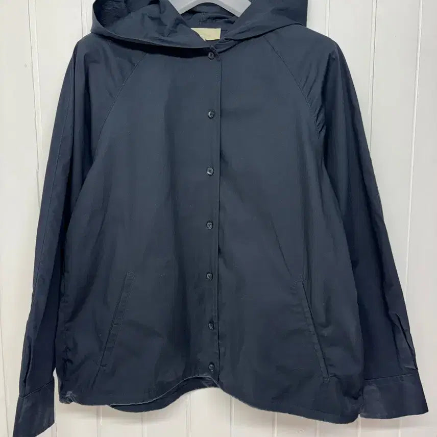 [BUNJANG] Celeb Shop Navy Hooded Shirt Size 55 / 셀럽샵 네이비 후드 셔츠 55